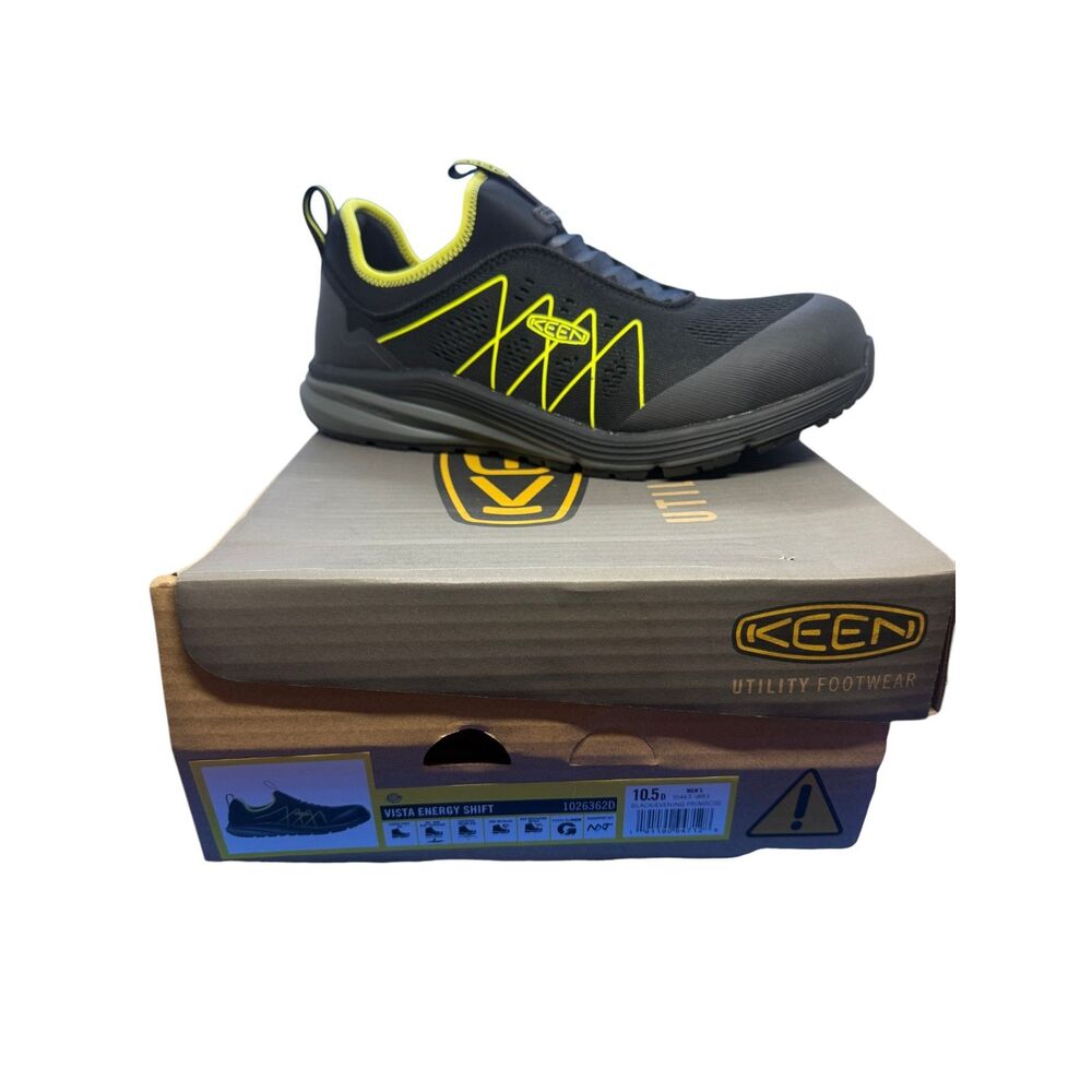 KEEN Utility Vista Energy Shift ESD Carbon Toe Work Shoe Men 10.5D Black New Box